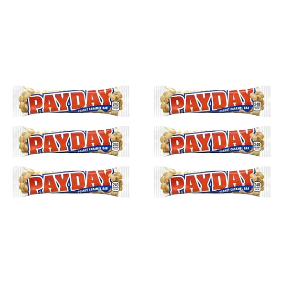 PAYDAY Peanut Caramel Candy Bars, 1.85 oz (6 Count)