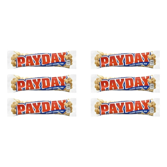 PAYDAY Peanut Caramel Candy Bars, 1.85 oz (6 Count)
