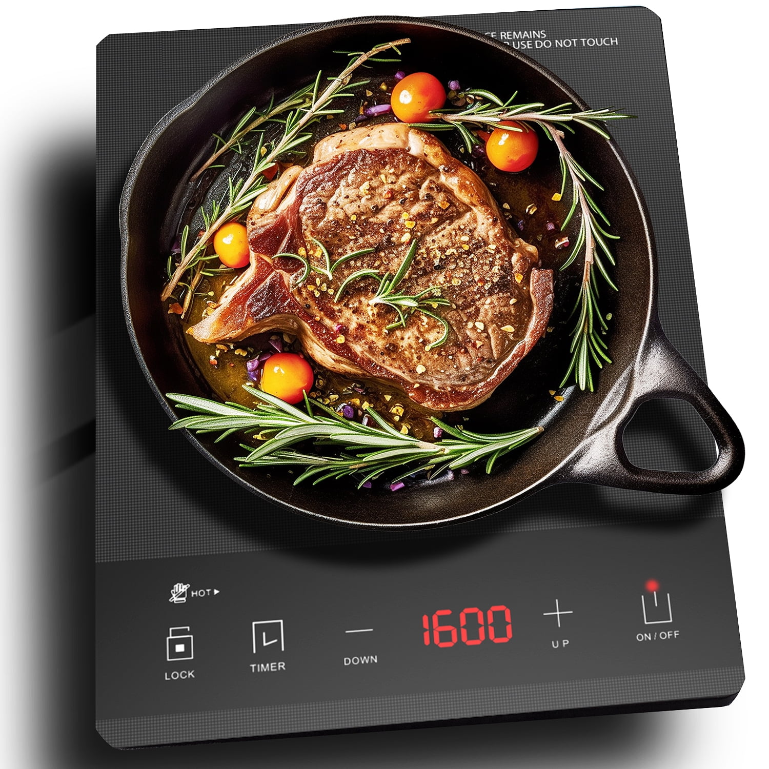 KOCONIC Upgraded to 1800W Single Burner,Electric Cooktop,Hot plate for  cooking,Electric Stove With Timer and Touch Control,No Radiation to Protect