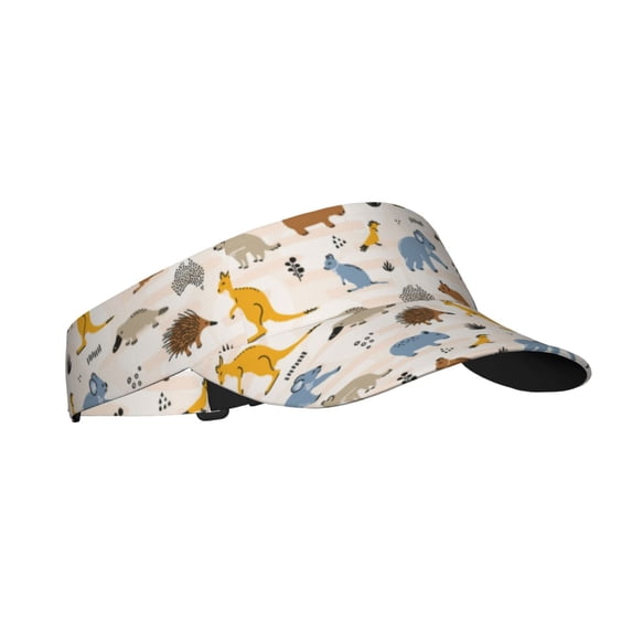 PAYOHTO Australia Wild Animals Kangaroo Koala Sun Visor Ponytail Tennis Hat for Teen Women Breathable Polyester Sun Golf Cap for Men Outdoor Sports Visors Hats for Summer