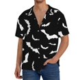 thumbnail image 1 of PAYOHTO Bats on Black Mens Hawaiian Casual Short-sleeved Shirt Tropical Summer Beach Button Down Shirts, 1 of 7