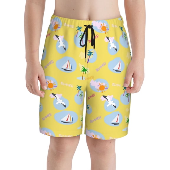 PAYOHTO Boy Swim Trunks Large Size 14-16 Teens Boy Beach Board Shorts Summer Holidays Quick Dry Bathing Suit Swimwear