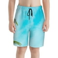 thumbnail image 1 of PAYOHTO Boy Swim Trunks Small Size 7-8 Teens Boy Beach Board Shorts Beautiful Coconut Palm Tree on Sky Quick Dry Bathing Suit Swimwear, 1 of 9