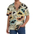 thumbnail image 1 of PAYOHTO Boys Dinosaurs Cartoon Mens Hawaiian Casual Short-sleeved Shirt Tropical Summer Beach Button Down Shirts, 1 of 7