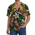 thumbnail image 1 of PAYOHTO Cartoon Doodles Hawaii Mens Hawaiian Casual Short-sleeved Shirt Tropical Summer Beach Button Down Shirts, 1 of 7