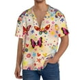 thumbnail image 1 of PAYOHTO Colorful Butterflies Girls Mens Hawaiian Casual Short-sleeved Shirt Tropical Summer Beach Button Down Shirts, 1 of 7