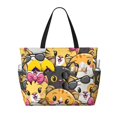 thumbnail image 1 of PAYOHTO Cute Cat Cartoon Illustration Large Beach Tote Bags for Womens Mens Sandproof Swim Pool Bag with Zipper for Travel Vacation, 1 of 7