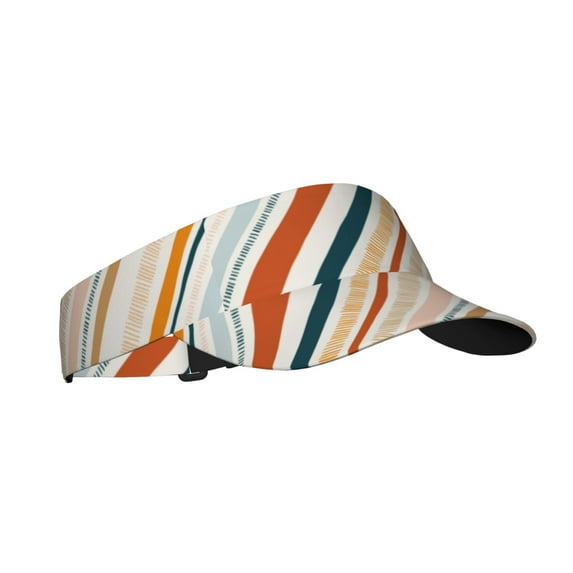 PAYOHTO Ethnic Vertical Line Stripes Sun Visor Ponytail Tennis Hat for Teen Women Breathable Polyester Sun Golf Cap for Men Outdoor Sports Visors Hats for Summer