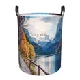 thumbnail image 1 of PAYOHTO Foldable Laundry Room Hamper Bucket Waterproof Bathroom Basket for College Student Living Room Storage Pillows Blankets Autumn View of Lake Travel Austrian Alps, 1 of 8