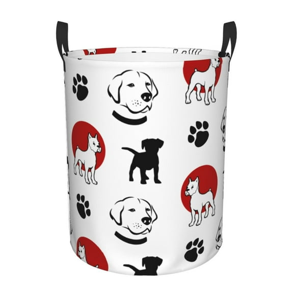 PAYOHTO Foldable Laundry Room Hamper Bucket Waterproof Bathroom Basket for College Student Living Room Storage Pillows Blankets Cute Dogs and Labradors