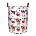 thumbnail image 1 of PAYOHTO Foldable Laundry Room Hamper Bucket Waterproof Bathroom Basket for College Student Living Room Storage Pillows Blankets Cute French Bulldog Heart, 1 of 8