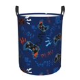 thumbnail image 1 of PAYOHTO Foldable Laundry Room Hamper Bucket Waterproof Bathroom Basket for College Student Living Room Storage Pillows Blankets Graffit Blue Joystick Sign Game, 1 of 8