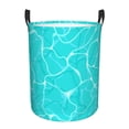 thumbnail image 1 of PAYOHTO Foldable Laundry Room Hamper Bucket Waterproof Bathroom Basket for College Student Living Room Storage Pillows Blankets Sea Water Ripple Top View Textured, 1 of 8