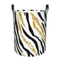 thumbnail image 1 of PAYOHTO Foldable Laundry Room Hamper Bucket Waterproof Bathroom Basket for College Student Living Room Storage Pillows Blankets Zebra Print Gold Glitter, 1 of 8