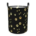 thumbnail image 1 of PAYOHTO Foldable Laundry Room Hamper Bucket Waterproof Bathroom Basket for College Student Living Room Storage Pillows Blankets Gold Paw Print, 1 of 8