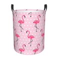 thumbnail image 1 of PAYOHTO Foldable Laundry Room Hamper Bucket Waterproof Bathroom Basket for College Student Living Room Storage Pillows Blankets Pink Flamingo, 1 of 8