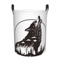 thumbnail image 1 of PAYOHTO Foldable Laundry Room Hamper Bucket Waterproof Bathroom Basket for College Student Living Room Storage Pillows Blankets Wolf Vector, 1 of 8
