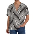 thumbnail image 1 of PAYOHTO Geometric Wave Texture Mens Hawaiian Casual Short-sleeved Shirt Tropical Summer Beach Button Down Shirts, 1 of 7