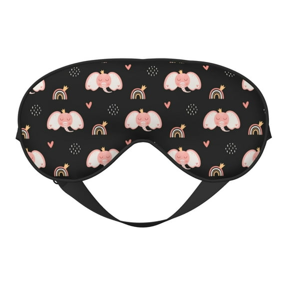 PAYOHTO Girl Pink Sweet Baby Elephant Soft Sleep Mask Comfort Pure Silk Eye Cover for Travel Office Camping