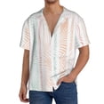 thumbnail image 1 of PAYOHTO Girly Striped Tropical PalmLeaves Mens Hawaiian Casual Short-sleeved Shirt Tropical Summer Beach Button Down Shirts, 1 of 7