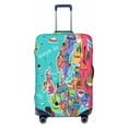 thumbnail image 1 of PAYOHTO Highly Elastic Spandex Suitcase Cover Luggage Cover Large Fits 25 to 28 Inch Cartoon Map of Europe, 1 of 8