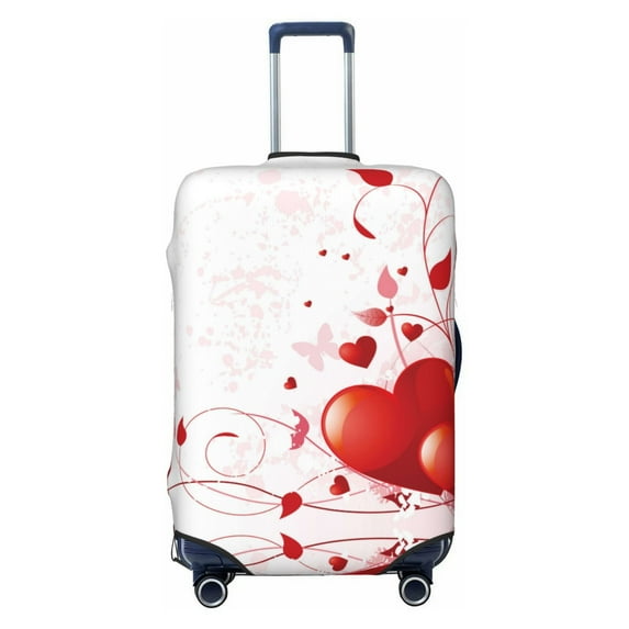 PAYOHTO Highly Elastic Spandex Suitcase Cover Luggage Cover Medium Fits 22 to 24 Inch Valentine Day Card Heart