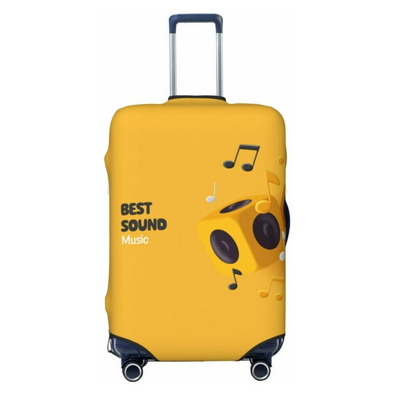 PAYOHTO Highly Elastic Spandex Suitcase Cover Luggage Cover Medium Fits 22 to 24 Inch Yellow Headphones