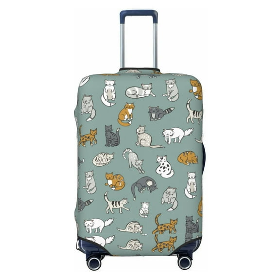 PAYOHTO Highly Elastic Spandex Suitcase Cover Luggage Cover Small Fits 18 to 21 Inch Cute Cats