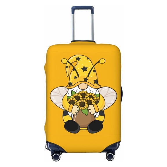 PAYOHTO Highly Elastic Spandex Suitcase Cover Luggage Cover Small Fits 18 to 21 Inch Cute Gnome Bouquet Sunflowers