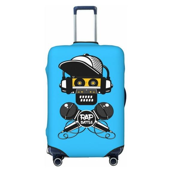 PAYOHTO Highly Elastic Spandex Suitcase Cover Luggage Cover Small Fits 18 to 21 Inch Hip Hop Rap Battle Skull Retro Style