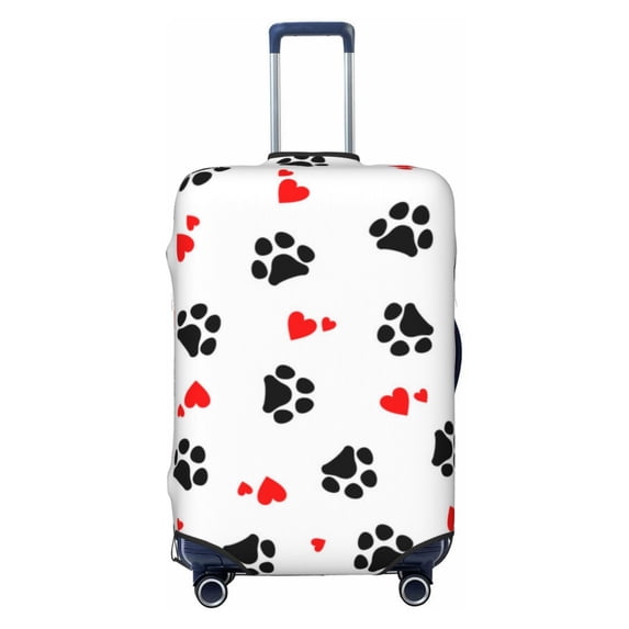 PAYOHTO Highly Elastic Spandex Suitcase Cover Luggage Cover Small Fits 18 to 21 Inch Love & Dog Paw Cat Paw