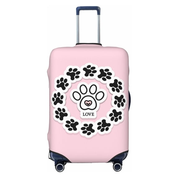PAYOHTO Highly Elastic Spandex Suitcase Cover Luggage Cover Small Fits 18 to 21 Inch Wreath & Doggy Footstep