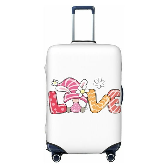 PAYOHTO Highly Elastic Spandex Suitcase Cover Luggage Cover Small Fits 18 to 21 Inch love gnome girl for spring season