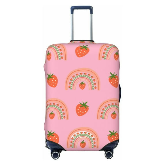 PAYOHTO Highly Elastic Spandex Suitcase Cover Luggage Cover X-Large Fits 29 to 32 Inch Summer Pink Strawberry Rainbow