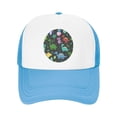 thumbnail image 1 of PAYOHTO Kids Funny Dinosaurs Footprins Eggs Baseball Hat Back Adjustable Mesh Breathable Hats Sky Blue Trucker Cap Outdoor Fishing Sun Caps for Boys or Girls ages 4-10, 1 of 9