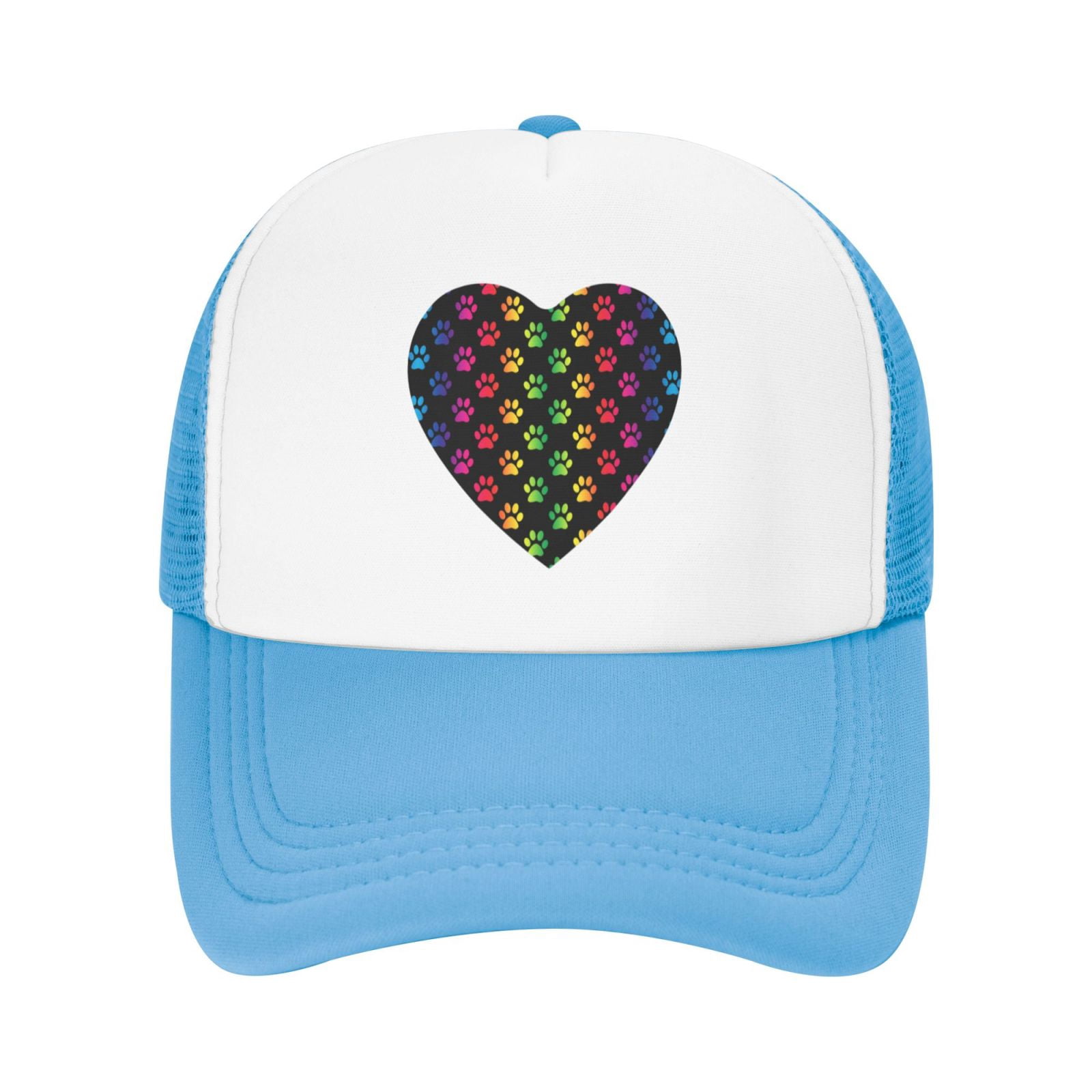 Babyhug Baseball Caps With Rainbow Print - White