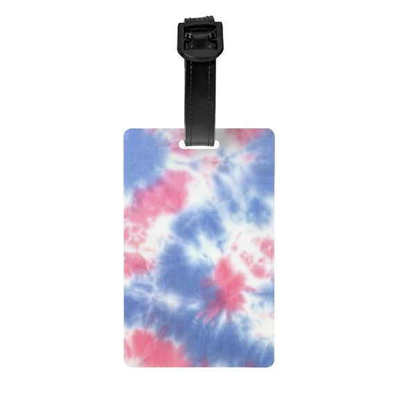 PAYOHTO Luggage Tags for Suitcases Marble Red and Blue PVC Lable for Travel Bag