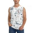 thumbnail image 1 of PAYOHTO Men's Sleeveless Shirts Gym Tank Top with Hand Drawn Space Elements Design, 1 of 8