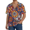 thumbnail image 1 of PAYOHTO Mexican Ethnic Boho Mens Hawaiian Casual Short-sleeved Shirt Tropical Summer Beach Button Down Shirts, 1 of 7