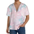thumbnail image 1 of PAYOHTO Pastel Girly Butterfly Mens Hawaiian Casual Short-sleeved Shirt Tropical Summer Beach Button Down Shirts, 1 of 7