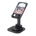 thumbnail image 1 of PAYOHTO Phone Stand for Desk Skull Sunglasses On USA Flag Circular Bottom Rotates Adjustable Foldable 360° Rotation Charging Port Anti Slip for Video Calls Work, 1 of 7