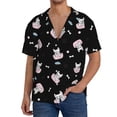 thumbnail image 1 of PAYOHTO Pink French Bulldog Footprints Paws Mens Hawaiian Casual Short-sleeved Shirt Tropical Summer Beach Button Down Shirts, 1 of 7