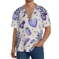 thumbnail image 1 of PAYOHTO Purple Lavender Mens Hawaiian Casual Short-sleeved Shirt Tropical Summer Beach Button Down Shirts, 1 of 7