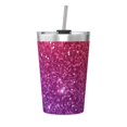 thumbnail image 1 of PAYOHTO Red Purple Gradient Glitter Insulated Stainless Steel Tumbler 12 oz Thermos Come with Straw Kids Leak-Proof Travel Mug Cup, 1 of 7