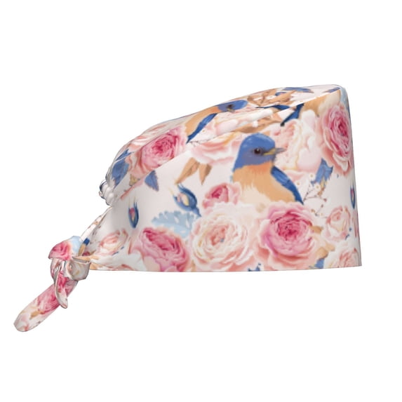 PAYOHTO Roses Birds Working Cap with Sweat-Wicking Forehead Band Breathable