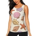 thumbnail image 1 of PAYOHTO Summer Tank Tops for Women Seashell Starfish On Twill Workout Sleeveless Shirts, 1 of 8
