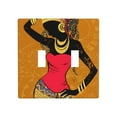 thumbnail image 1 of PAYOHTO Toggle Light Switch Wall Plate African Woman Double Switch Cover Standard Size 2-Gang 4.50" x 4.5" Unbreakable Polycarbonate Thermoplastic, 1 of 6