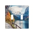 thumbnail image 1 of PAYOHTO Toggle Light Switch Wall Plate Autumn View of Lake Travel Austrian Alps Double Switch Cover Standard Size 2-Gang 4.50" x 4.5" Unbreakable Polycarbonate Thermoplastic, 1 of 6