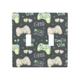 thumbnail image 1 of PAYOHTO Toggle Light Switch Wall Plate Cute Joystick Doodles Text Double Switch Cover Standard Size 2-Gang 4.50" x 4.5" Unbreakable Polycarbonate Thermoplastic, 1 of 6