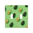 thumbnail image 1 of PAYOHTO Toggle Light Switch Wall Plate Green Avocados Double Switch Cover Standard Size 2-Gang 4.50" x 4.5" Unbreakable Polycarbonate Thermoplastic, 1 of 6